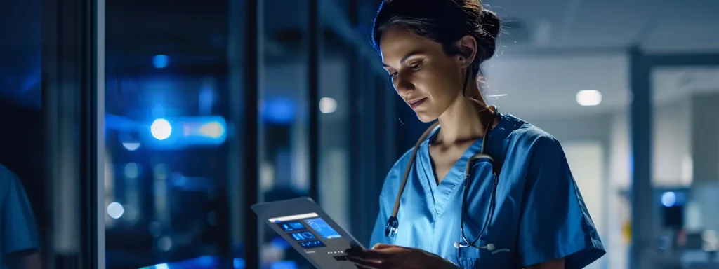 Confident healthcare professional in clinic