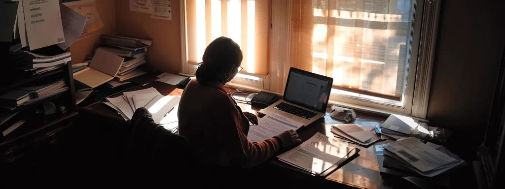 a person sits at a bright, inviting desk surrounded by paperwork and a laptop, thoughtfully reviewing their insurance options for a same-day mental health appointment, with natural sunlight streaming through the window, casting a warm glow on the scene. Telepsychiatry in Pflugerville, Telepsychiatry in Kyle , Telepsychiatry in Wylie , Telepsychiatry in Euless ,