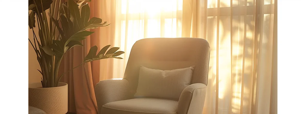 Serene virtual therapy office setting